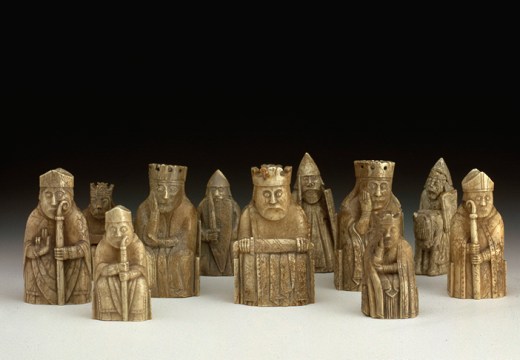 The 11 Lewis chess pieces owned by the National Museums Scotland. Photo: © National Museums Scotland