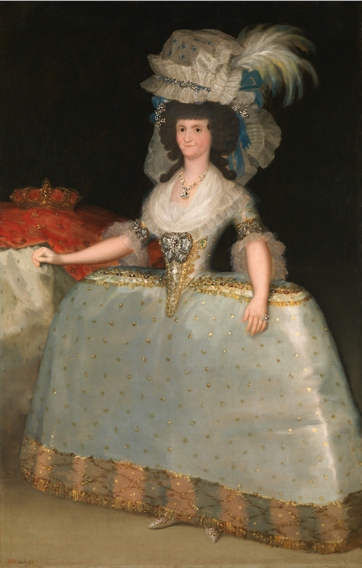 Queen Maria Luisa in a Dress with Hooped Skirt, Goya