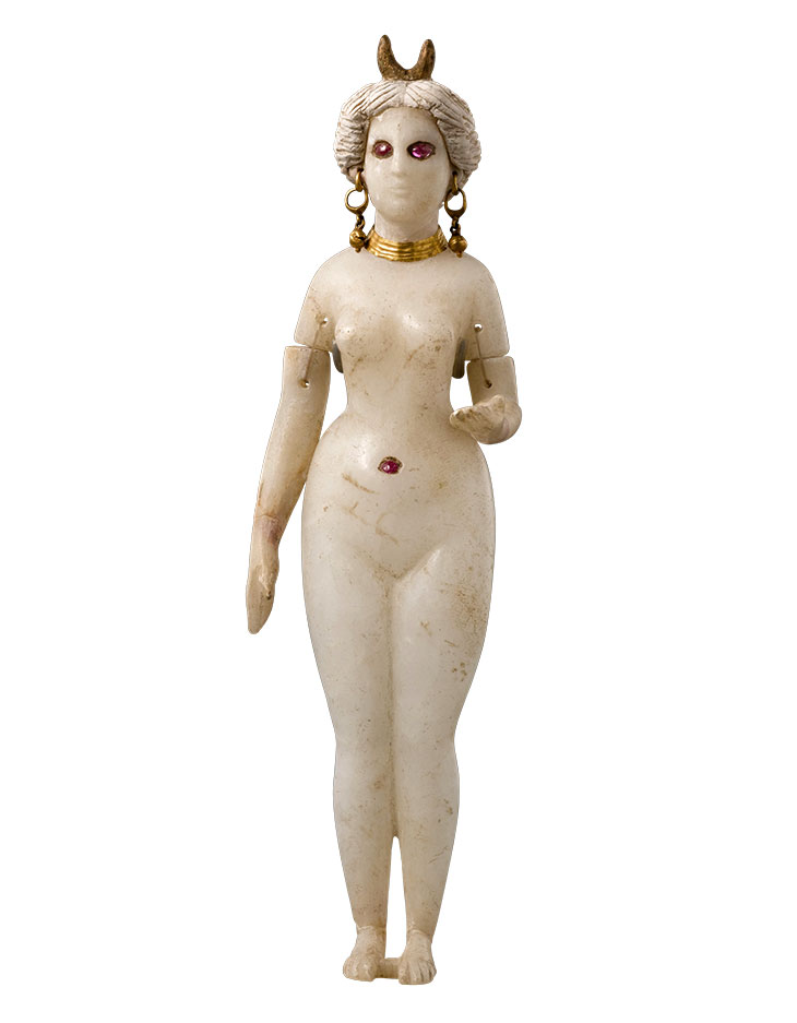 Statuette of standing nude goddess (1st century BC–1st century AD), Babylon. Musée du Louvre, Paris.
