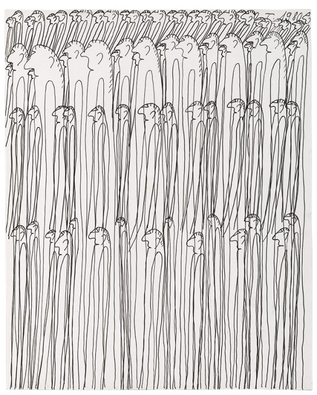 Untitled (Personnages, (1980), Oswald Tschirtner. Collection de l’Art Brut, Lausanne, Photo: Atelier de numérisation – Ville de Lausanne