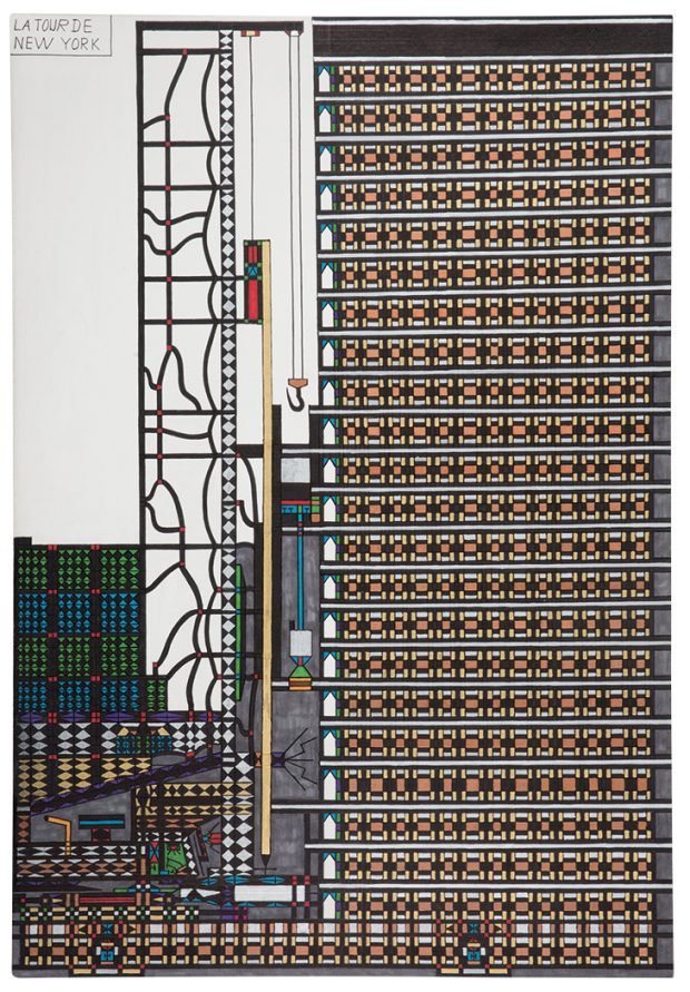 La Tour de New York, (between 2001 and 2005), Diego. Collection de l’Art Brut de Lausanne, photo: Caroline Smyrliadis, Atelier de Numérisation – Ville