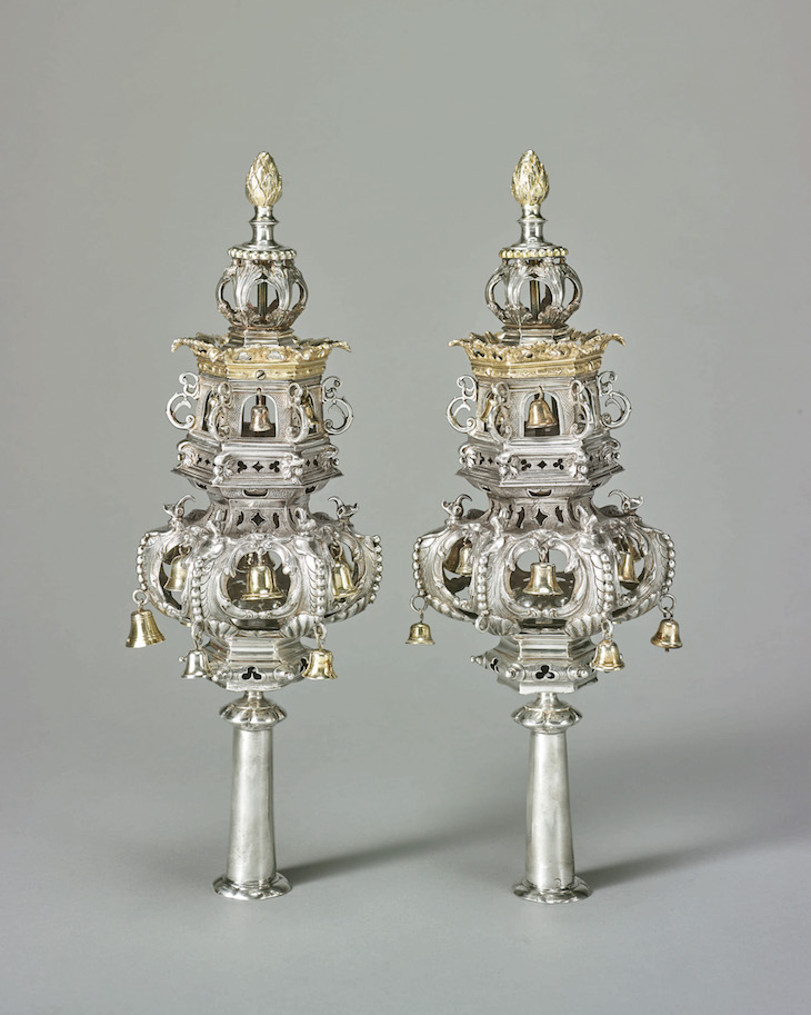 Pair of torah finials (c. 1688–89), Jurgen Richels.