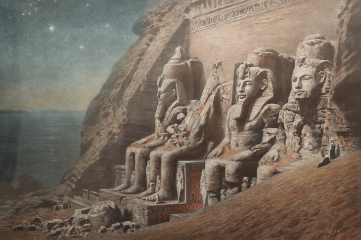 The Rock Temple of Abu Simbel (1907), print by Hanfstaengel after a painting by Ernst Koerner.