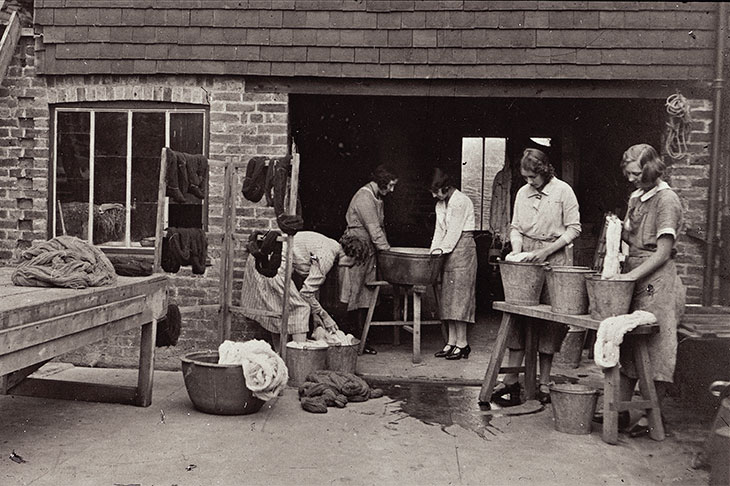 Ethel Mairet's workgirls and apprentices at her ‘Gospels’ workshop, Ditchling, in the 1930s.