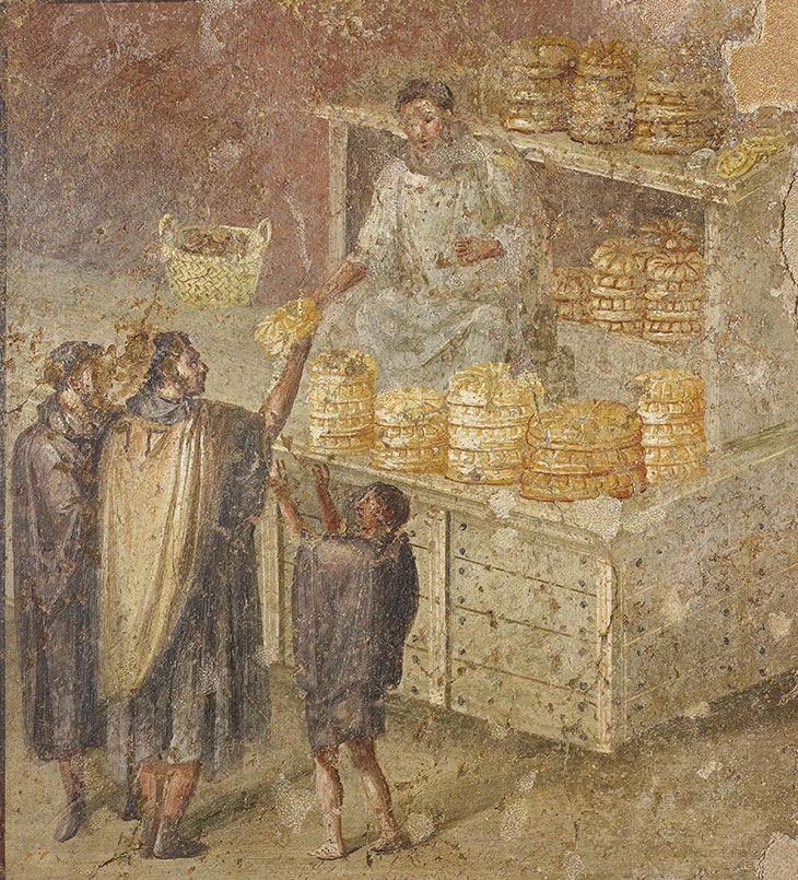 Fresco wall panel showing the distribution of bread (AD 40–79).