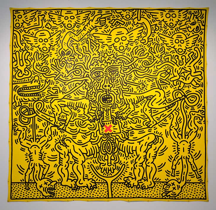Untitled (1985), Keith Haring. Installation view of ‘Keith Haring’, Tate Liverpool, 2019.