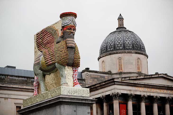 The Invisible Enemy Should Not Exist (2018), Michael Rakowitz’s sculpture for the Fourth Plinth in Trafalgar Square, London.