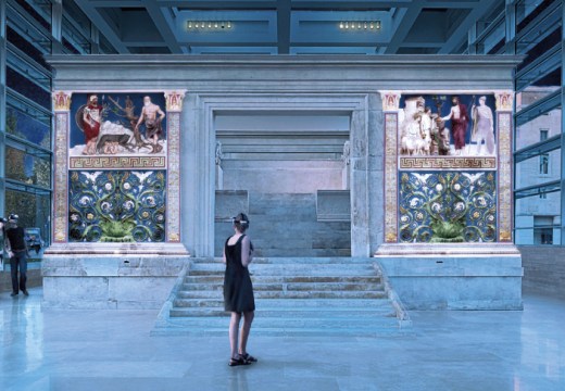 A visualisation of what visitors to the Ara Pacis Museum see via their AR headsets. Image: © Zètema Progetto Cultura