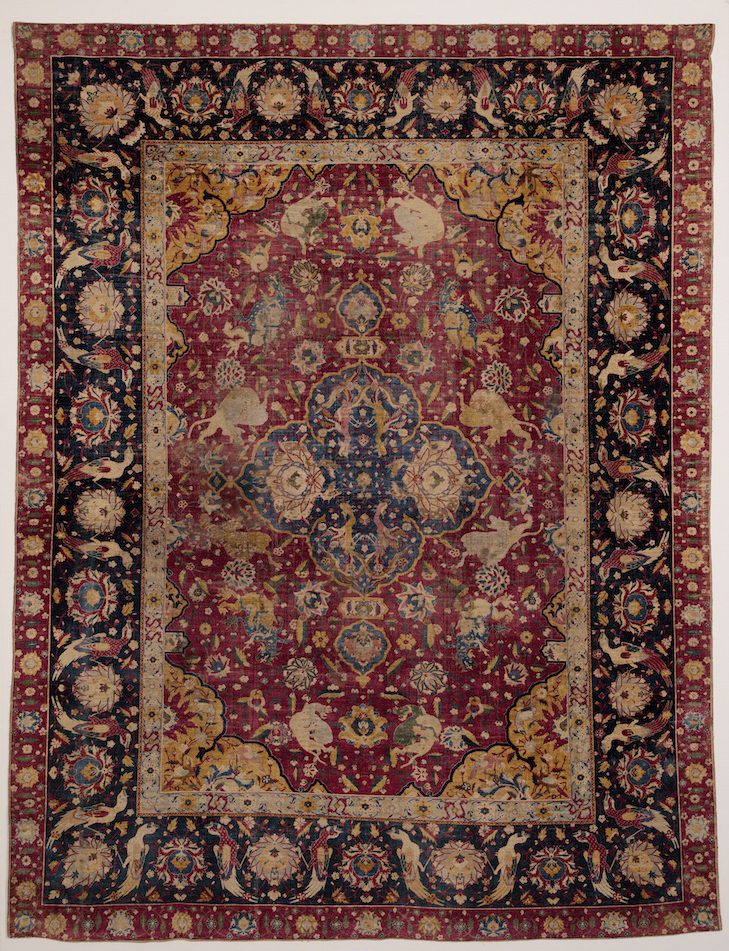 ‘Animal fighting’ carpet (mid 16th century), Kashan, Persia.