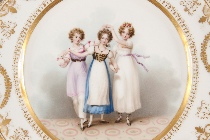 The Three Graces (detail; c. 1818–20), Nantgarw China Works.