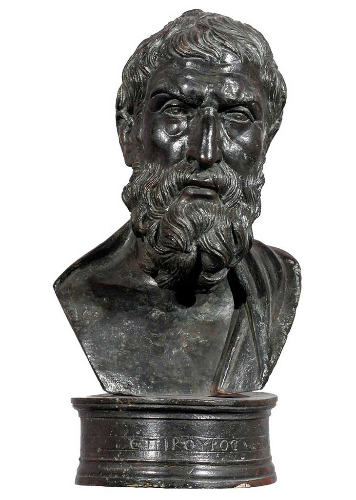 Bust of Epicurus (1st century BC–1st century AD), Roman. Museo Archeologico Nazionale di Napoli