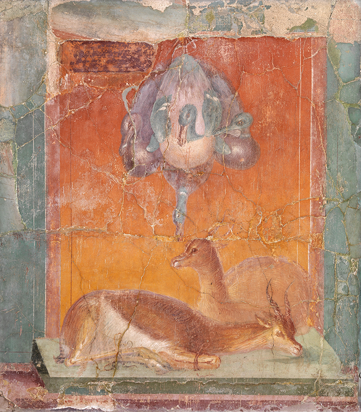 Fresco with ducks and deer (c. 40 BC), Roman.