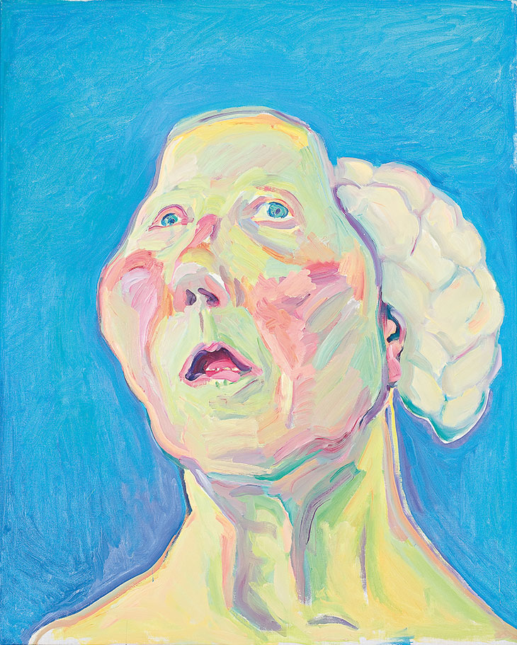 Lady with Brain (c. 1990–99), Maria Lassnig.