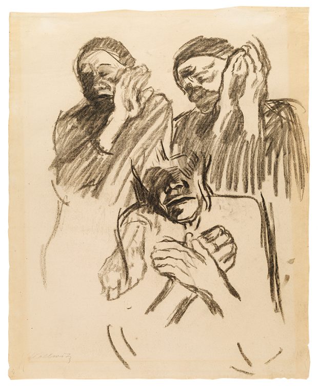 Three Studies of a Woman in Mourning, 1905, Käthe Kollwitz, Hunterian Art Gallery, University of Glasgow