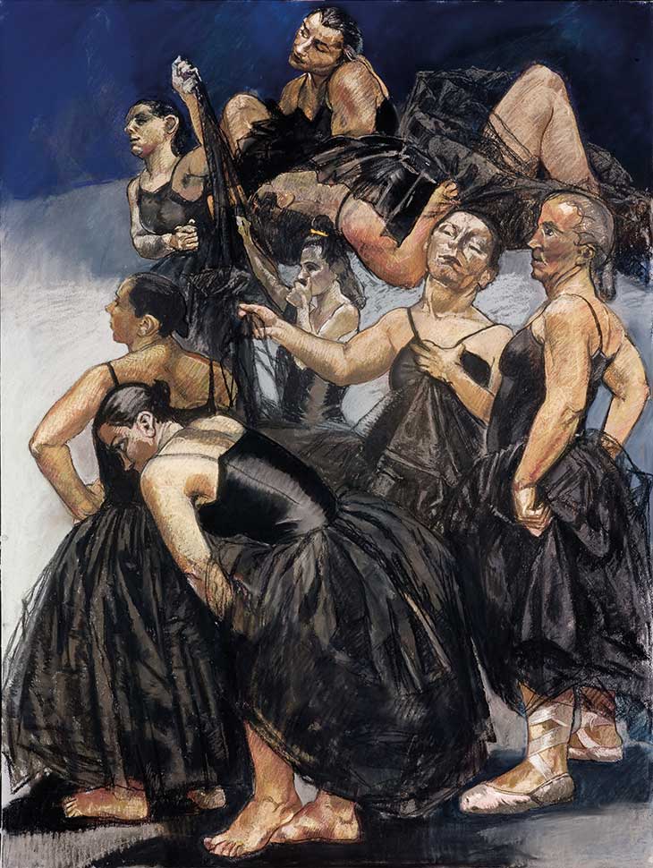 Right-hand panel of Dancing Ostriches (1995), Paula Rego.