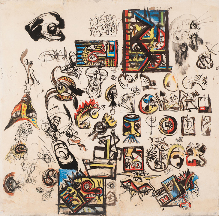 Untitled (Drawing with two signatures) (1943–47), Jackson Pollock. Menil Drawing Institute, Houston (promised gift from the collection of Louisa Stude Sarofim)