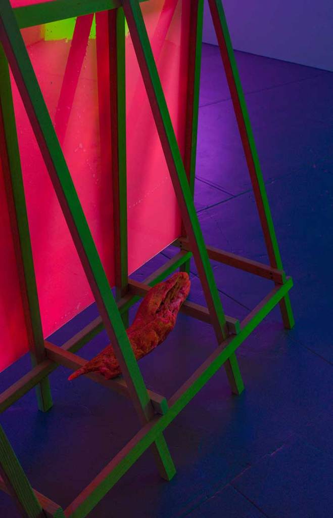 Installation view of ‘Jacqueline Humphries’ at the Dan Flavin Art Institute, Bridgehampton, New York.