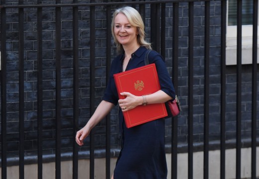 Liz Truss, the UK International Trade Secretary outside 10 Downing Street. Photo: Getty/Chris J Ratcliffe