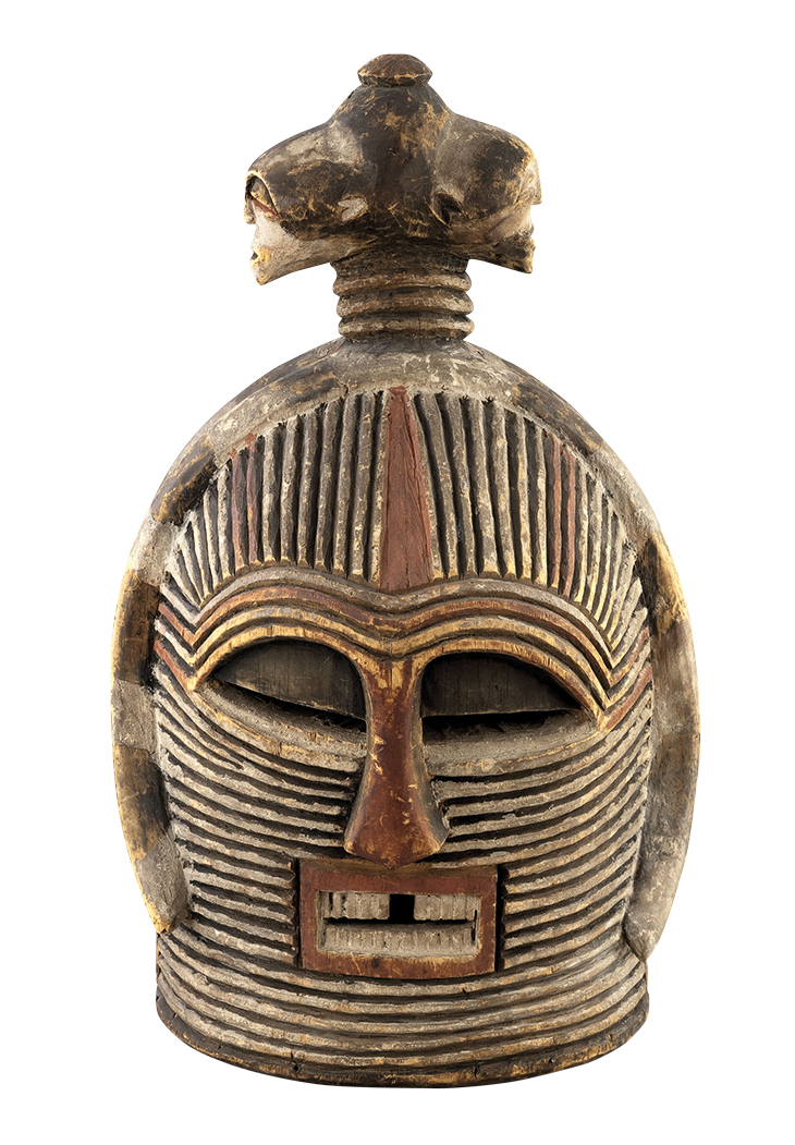 Double-headed helmet mask (19th/early 20th century), Luba, Democratic Republic of Congo. Musée d'Art Moderne de la Ville de Paris.