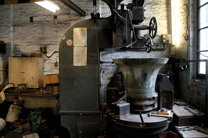 Interior of the Whitechapel Bell Foundry, London, photographed in 2014.