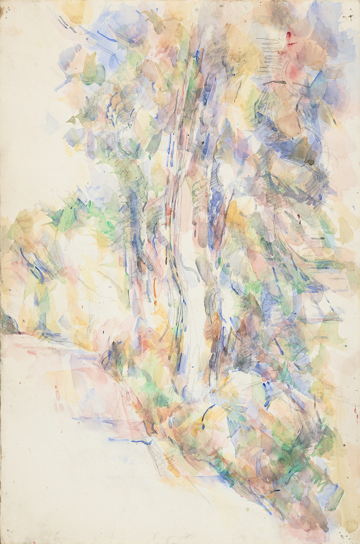 Route avec arbres sur une pente (c. 1904), Paul Cézanne.