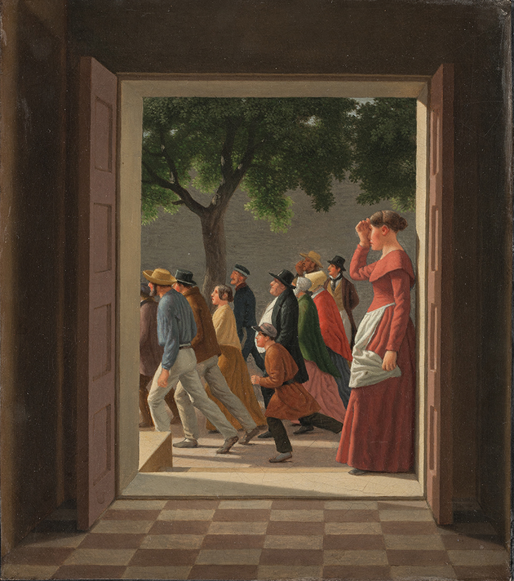 View through a Door to Running Figures (1845), C.W. Eckersberg