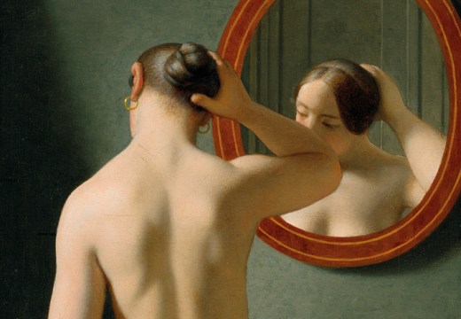 Woman Standing in Front of a Mirror (detail; 1841), C. W. Eckersberg.