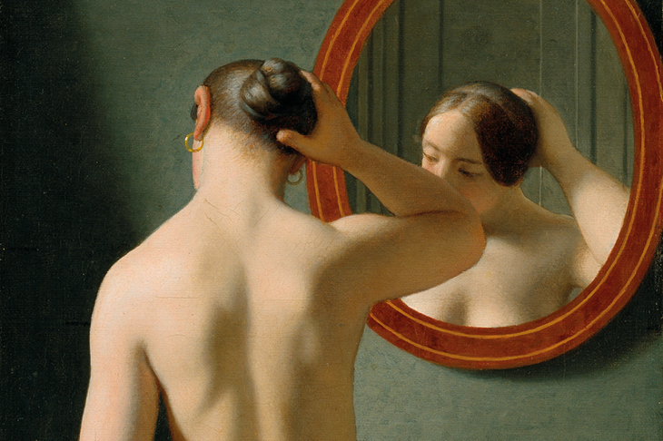 Woman Standing in Front of a Mirror (detail; 1841), C. W. Eckersberg.