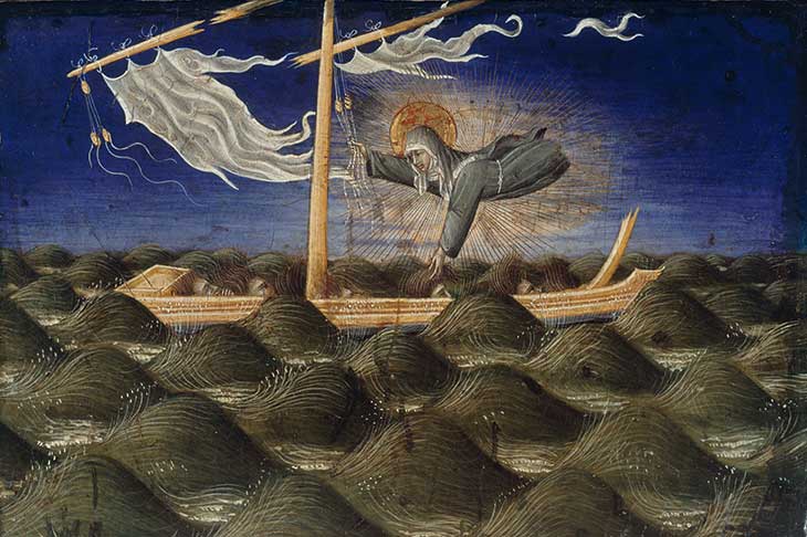St Clare Rescuing the Shipwrecked (1455), Giovanni di Paolo di Grazia.