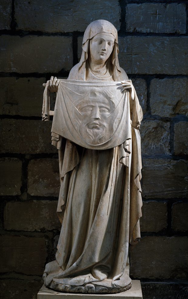 Limestone statue of St Veronica, completed by 1313 for the collegiate church at Écouis in northern France. Photo: © RMN-Grand Palais/Jean-Gilles Berizzi
