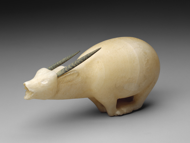 Vessel in the shape of a bound oryx (early 7th century BC), Nubia.