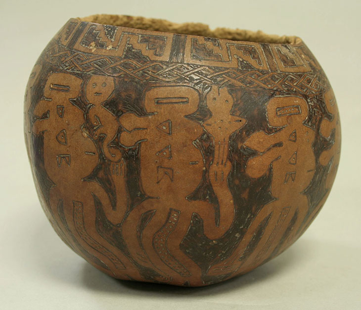 Incised gourd vessel (2nd century BC–3rd century AD), Peru. Metropolitan Museum of Art, New York