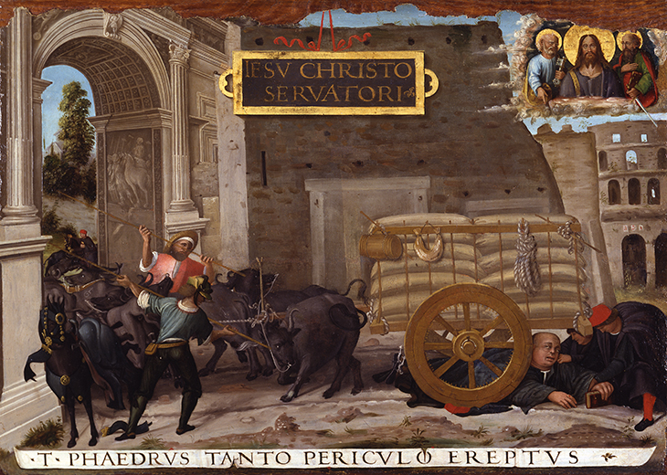 Ex-voto of Tommaso Inghirami Fallen under an Ox-Cart in Rome (c. 1508), Raphael.