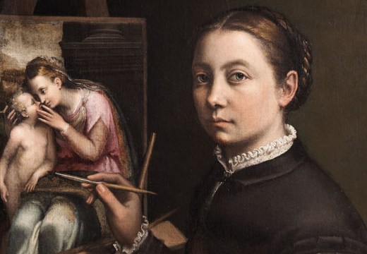 Self-portrait at the Easel (detail; c. 1556), Sofonisba Anguissola.