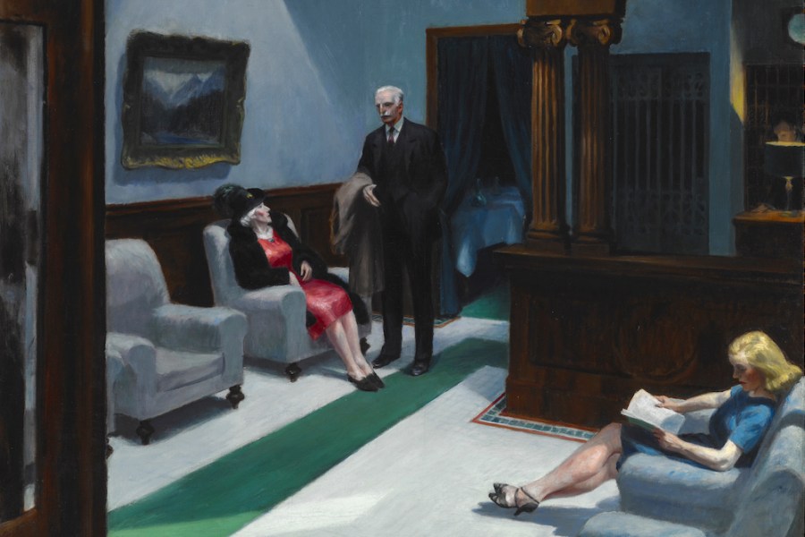 Hotel Lobby (detail; 1943), Edward Hopper.