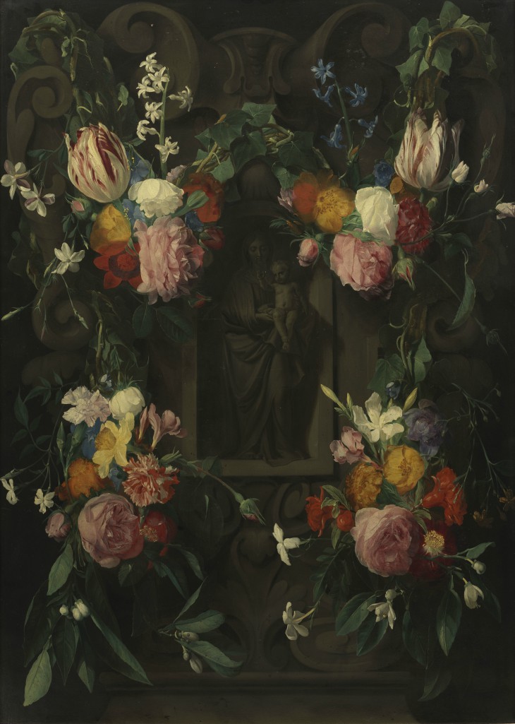 Flower Garland with the Virgin and Child (c. 1645–50), Daniel Seghers.