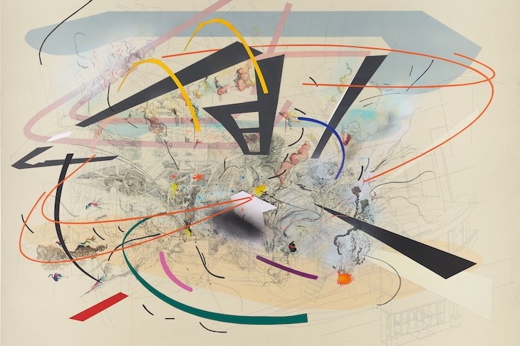 Untitled 2 (detail; 2001), Julie Mehretu.