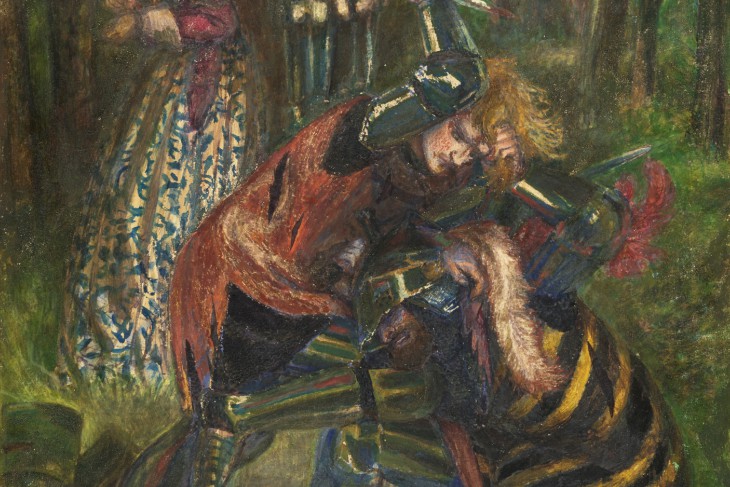 The Death of Breuse sans Pitié (detail; 1857; retouched 1865), Dante Gabriel Rossetti.