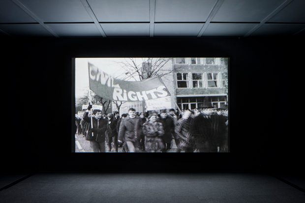 Video still from ‘The Long Note’ (2018) by Helen Cammock at the Turner Prize exhibition at Turner Contemporary Margate. Photo: David Levene; © the artist