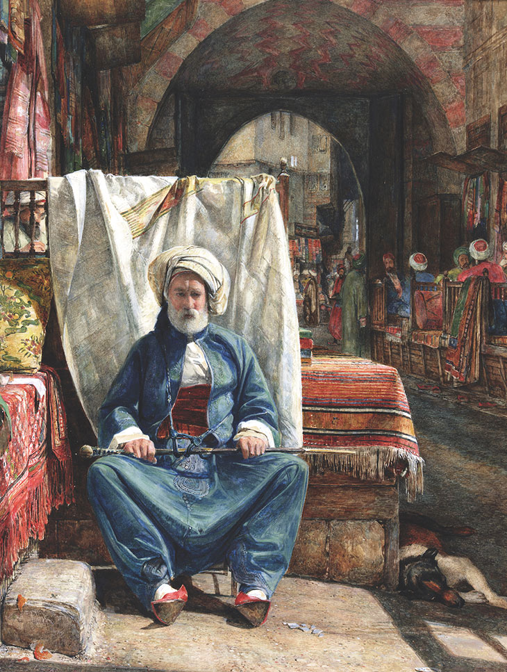 In the Bezestein, El Khan Khalil, Cairo (1860), John Frederick Lewis. Blackburn Museum and Art Gallery