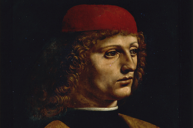 Portrait of a Musician (detail; 1485–90), Leonardo da Vinci.