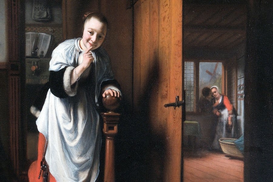 The Eavesdropper (detail; c. 1656), Nicolaes Maes. The Wellington Collection, Apsley House (English Heritage), London