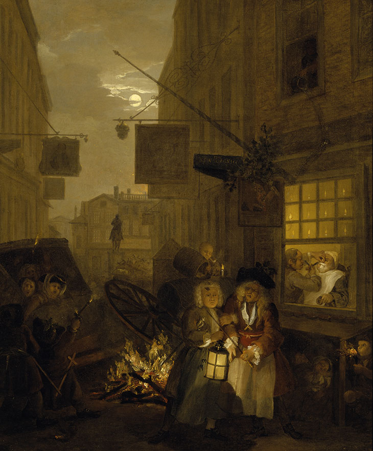 The Four Times of Day: Night (1736–37), William Hogarth.