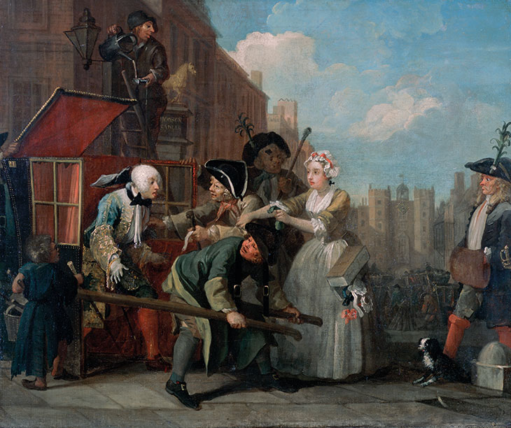 A Rake’s Progress, 4: The Arrest (1734), William Hogarth.