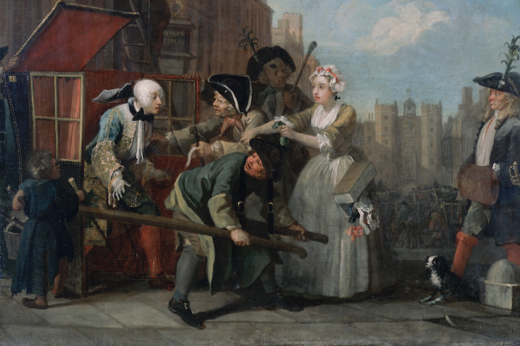 A Rake's Progress, 4: The Arrest (detail; 1734), William Hogarth