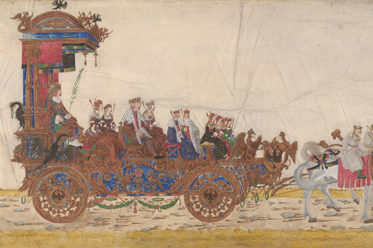 The triumphal car of the Emperor with his family (detail), from Triumphal Procession of Emperor Maximilian I (c. 1512–15), Albrecht Altdorfer. Albertina Museum, Vienna