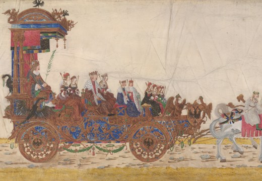 The triumphal car of the Emperor with his family (detail), from Triumphal Procession of Emperor Maximilian I (c. 1512–15), Albrecht Altdorfer. Albertina Museum, Vienna