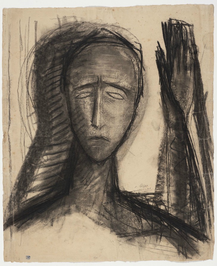 Untitled (Head with raised left hand) (1921), Jussuf Abbo.