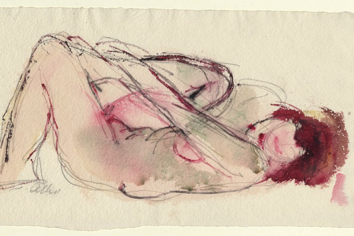Untitled (Lying female nude) (detail; undated), Jussuf Abbo.