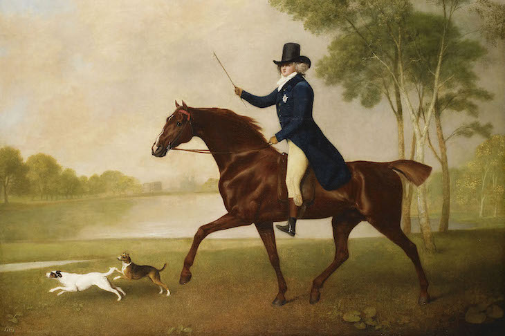 George IV (1762-1830) when Prince of Wales (detail; 1791), George Stubbs.